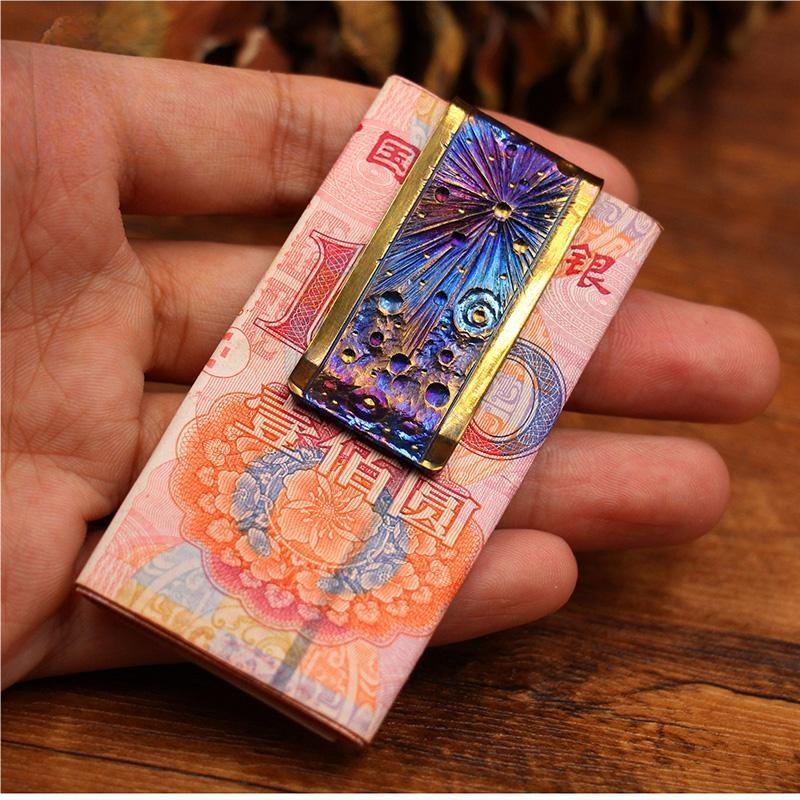 Handmade Titanium Alloy Money Clip Cash Credit Card Money Holder Wallet EDC Gift