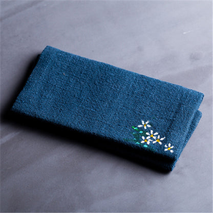 Chinese Tea Towel Cotton & Linen Towel Absorbent Flower Printing Cleaning Cloth