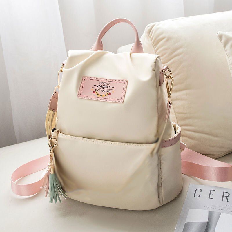 Women Backpack Canvas Teenage Bags Candy Color School Bag Outdoor Travel College