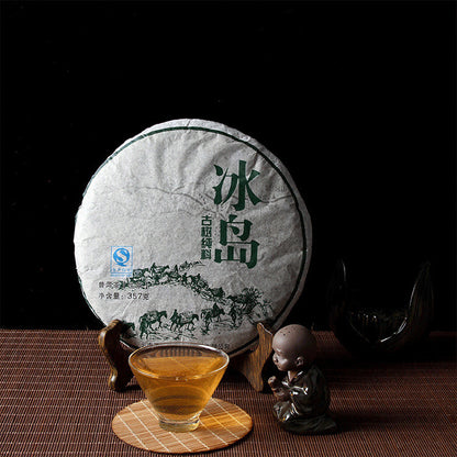 BingDao Old Tree Green Food China Yunnan Cha Puer Tea Cake Sheng Pu erh Tea 357g