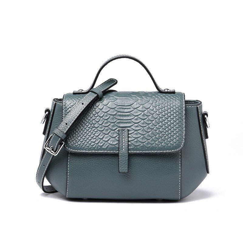 Small Shoulder Bag Genuine Leather Handbag Soft Cowhide Crossbody Shell Purse