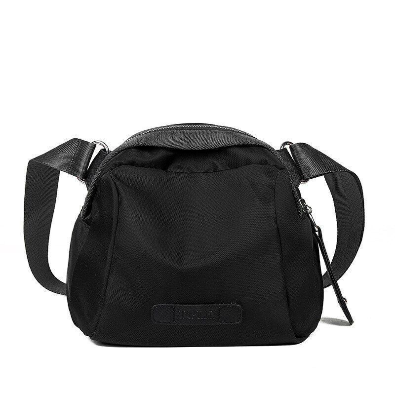 Nylon Black Handbag Shell Shape Portable Everyday Crossbody Bag 24*17*14CM Purse