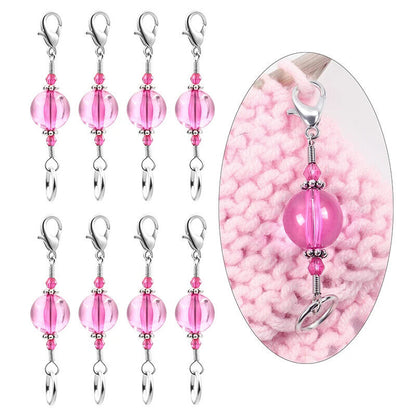 Knitting Stitch Markers 10Pcs Resin Beads Metal Angel Crochet Craft Locking Tool