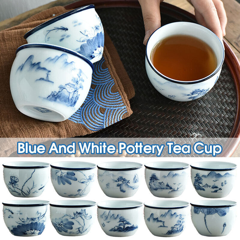 Chinese Blue White Porcelain Tea Cups Ceramic Gongfu Teacup Tea Wine Mug Gift
