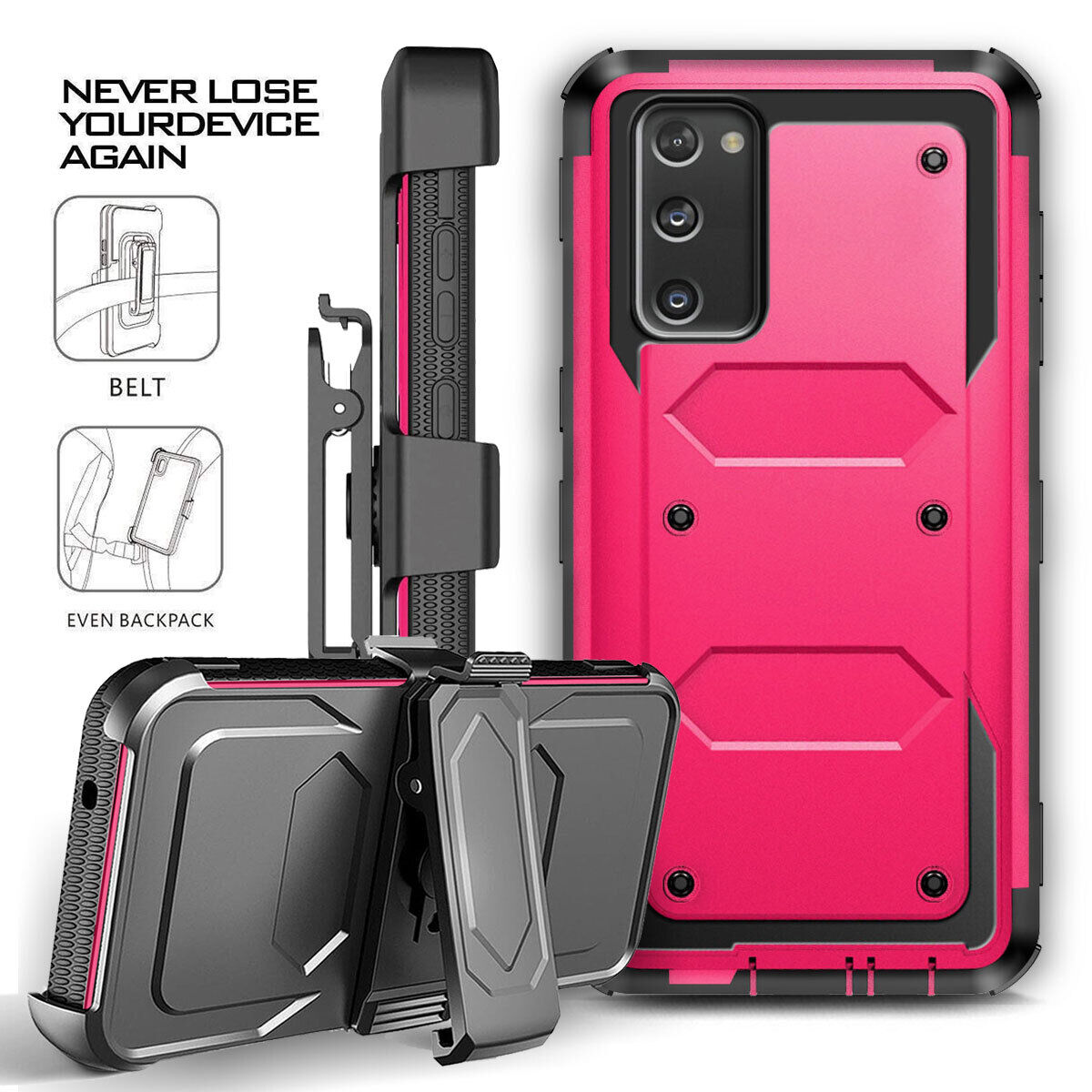 For Samsung Galaxy S20 FE/ 5G Case Shockproof Phone Cover Belt Clip w/ Accessory