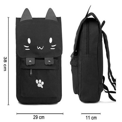 Girl's Canvas Backpack Teenage Rucksack Trip School Bag Women's Cartoon Knapsack
