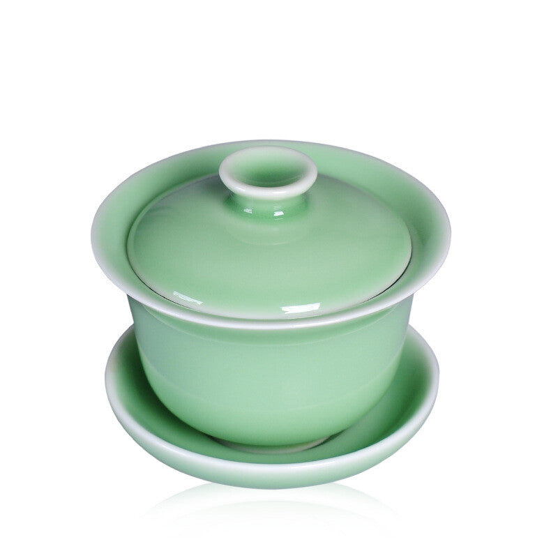 150ml Gaiwan Open Film Cover Bowl Longquan Celadon Kungfu Pot Tea Bowl Tea Cups