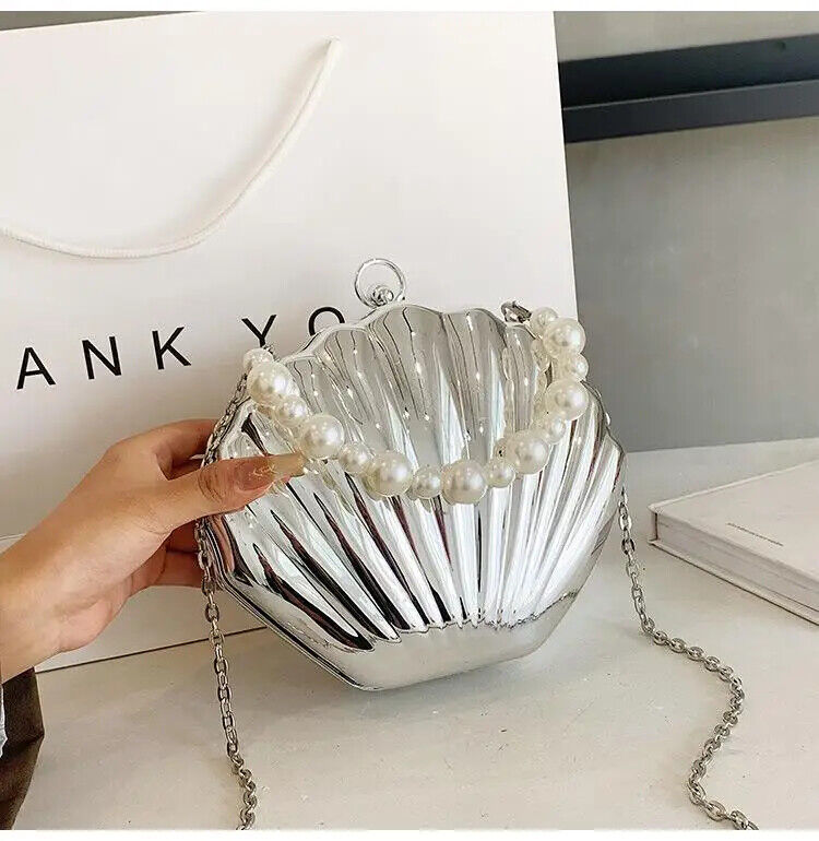 Evening Bags Shell Shape Women Bags Wedding Bridal Handbag Chain Party Bags