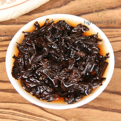 357g Ripe Pu'er Tea Cake Dry Stored Yunnan Menghai Aged Rich Compressed Tea