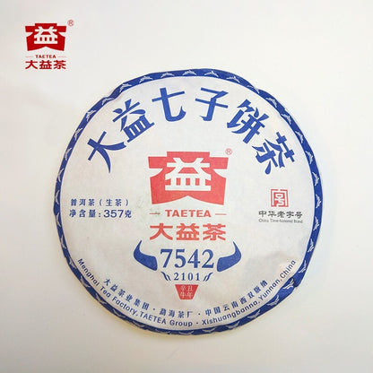 2021 Menghai Dayi 7542 Pu'er Tea Cake 2101 Yunnan Puerh Pu-erh 357g Raw Puer tee