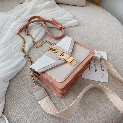 Mini Fashion Lock Flap Bag Synthetic Leather Shoulder Purse Handbag 20*15*7 CM