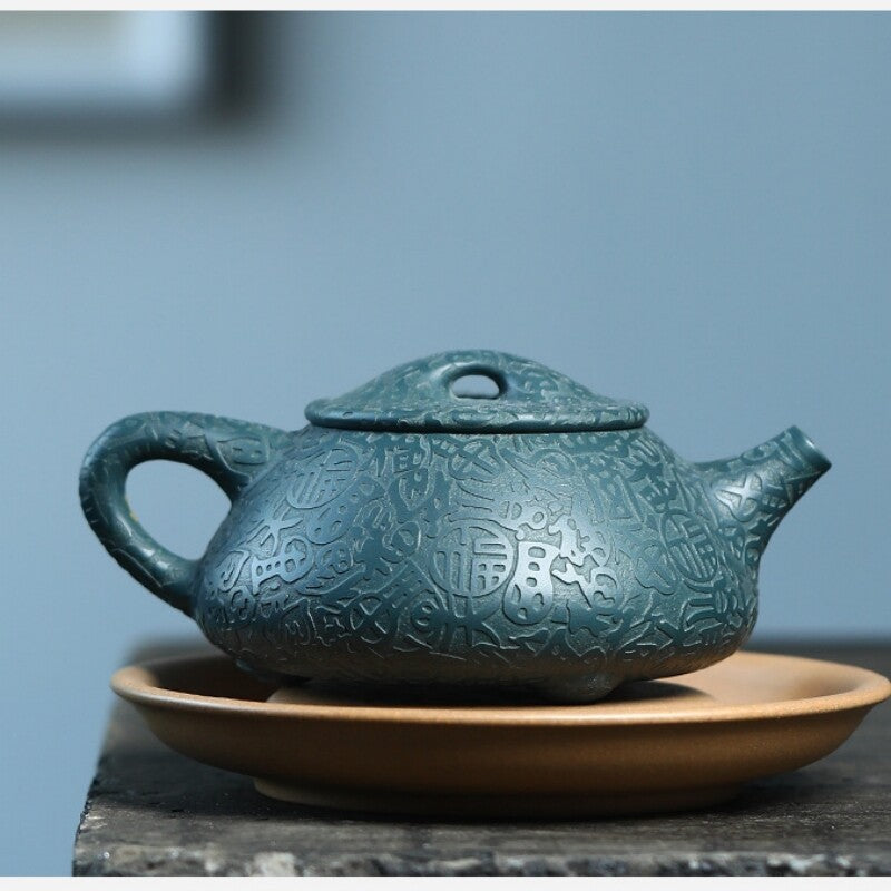 Original Ore Real Yixing Zisha Tea Pot Republic Green Clay Master Pot Handmade