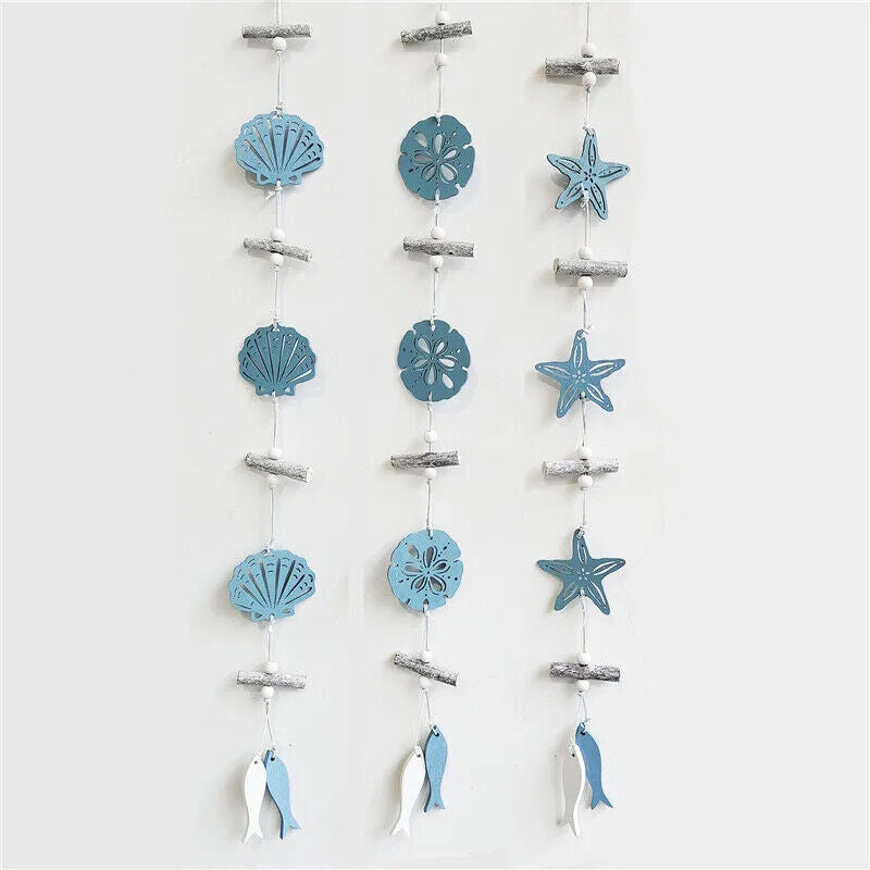 Wall Hanging Wood Mediterranean Starfish Hung Fish Nautical Pendant Studio Props