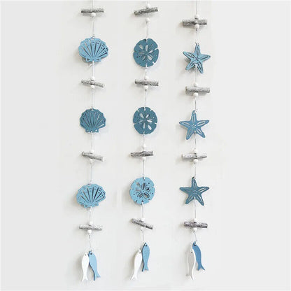 Wall Hanging Wood Mediterranean Starfish Hung Fish Nautical Pendant Studio Props