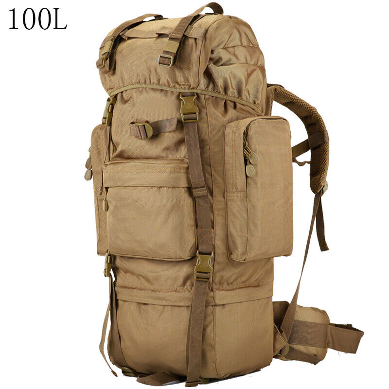 100L Military Tactical Backpack Large Capacity Waterproof Travel Bag Rain Cover