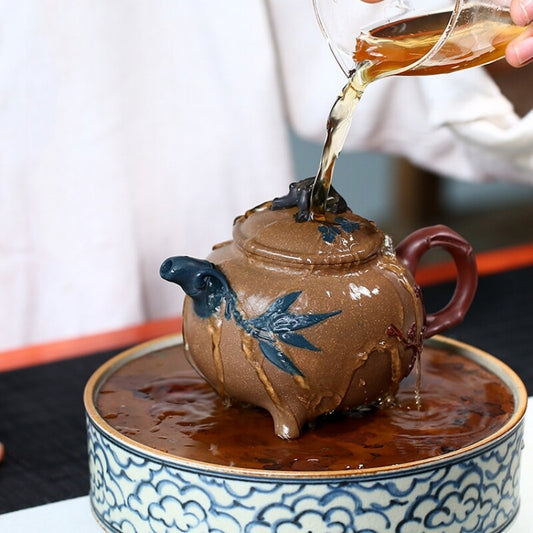 Tea Pot Old Duan Clay Yixing Zisha Master Pot Marked Three Legs Handmade Teapots