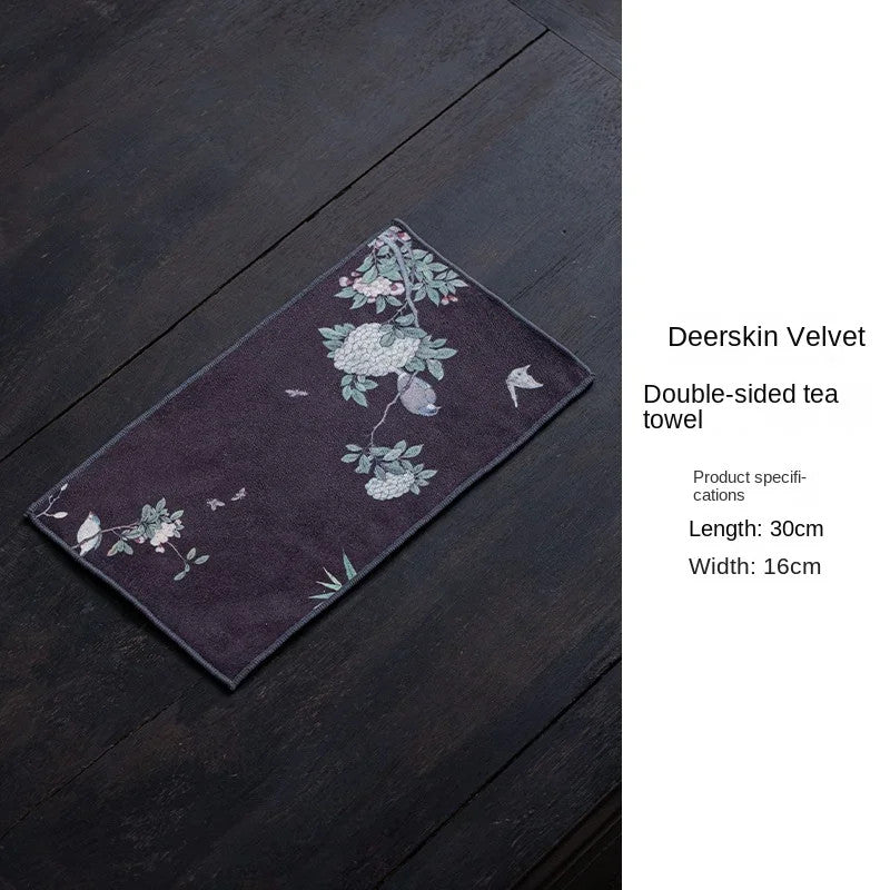 Tea Towel Tea Table Towel Rag Light Luxury Chinese Absorbent Pot Towel Tea Mat
