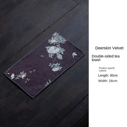 Tea Towel Tea Table Towel Rag Light Luxury Chinese Absorbent Pot Towel Tea Mat
