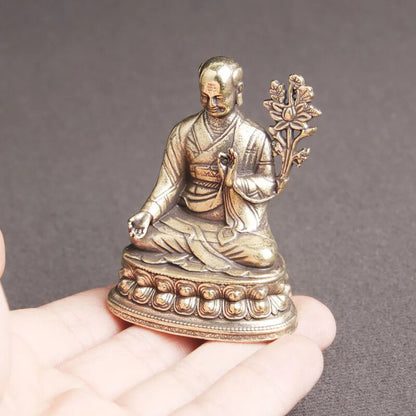 Copper Tibetan Buddha Statue Miniatures Home Decor Antique Figurines Desk Decor