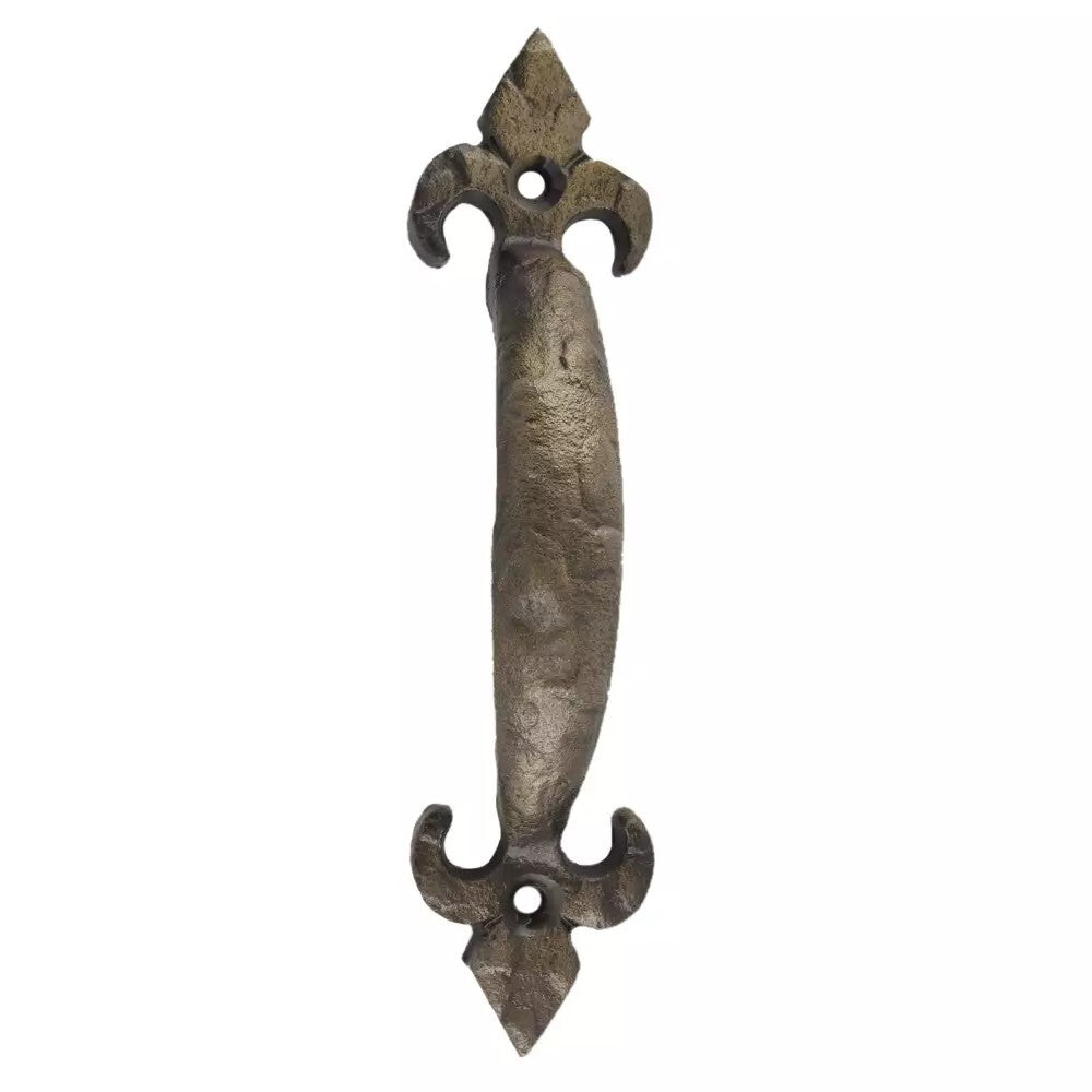 Set of 2 Antique Look Fleur De Lis Medium Metal Iron Cabinet Door Handles