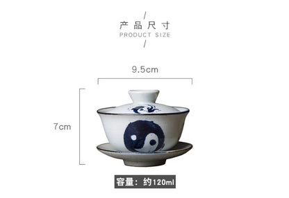 Jingdezhen Ceramic Covered Bowl Hand-painted Tea Cup Kung Fu Tea Set Tea Infuser