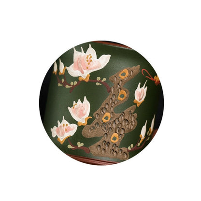 Handmade Tea Cup Real Yixing Zisha Green Clay Floral Relief Master Cup 170ml New