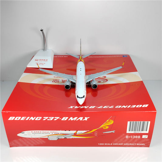 1:200 JC Wings Hainan Airlines BOEING 737 MAX8 Passenger Airplane Diecast Model