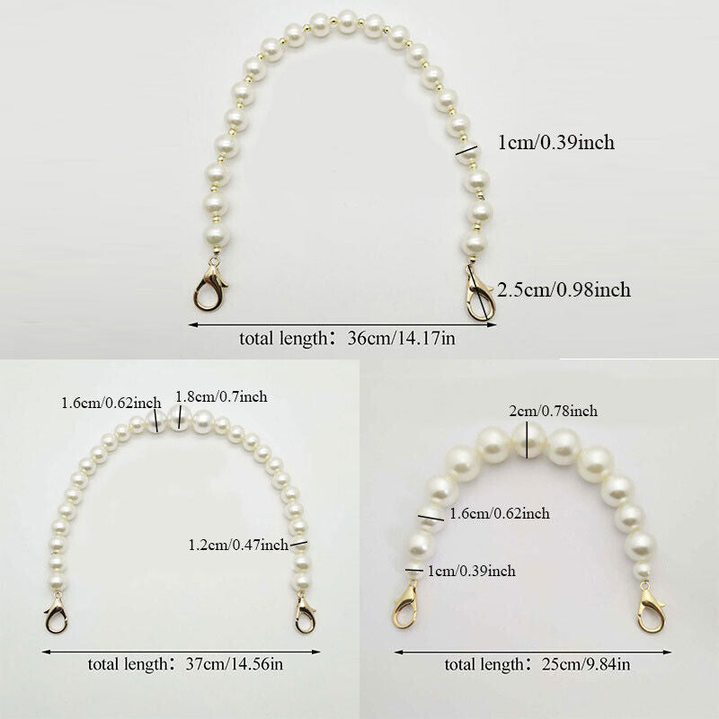 Replacement Bag Wrist Strap Imitation Pearl Wristlet Wallet Purse Clutch Handle⊰