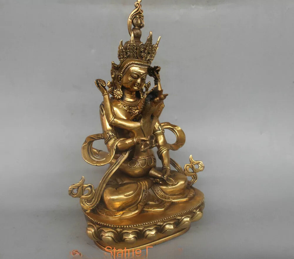 11'' China Tibet Vajrasattva Yab-yum Buddha Bronze Statue