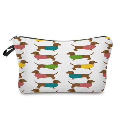 Cute Printed Cosmetic Bags Travel Storage Pouch Reusable Makeup Purse Polyester