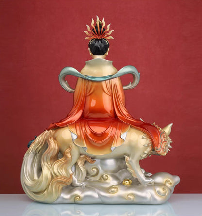 Tailed Fox Fairy Woman Statue Couple Marriage Girl Feng Shui Home Decorate