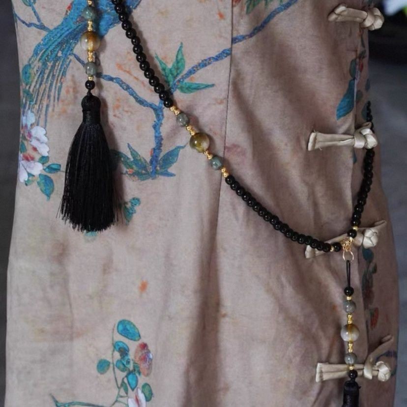New Chinese Style Crossbody Chain Hanfu Tassel Beaded Necklace