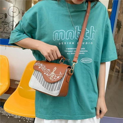 Square Tote Bag Synthetic Leather Handbag Small Shoulder Messenger Bag 20*15*7CM
