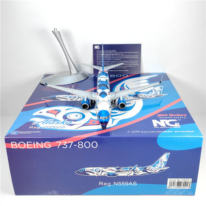 1:200 NG Model Alaska BOEING B737-800 Passenger Airplane Diecast Aircraft Model