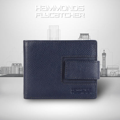 Brand New Authentic RFID Protected Blue BI-Fold Genuine Leather Mens Wallet