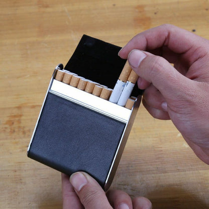 Leather Cigarette Case 20pcs Container Bank Card Box Tobacco Holder Mini Storage