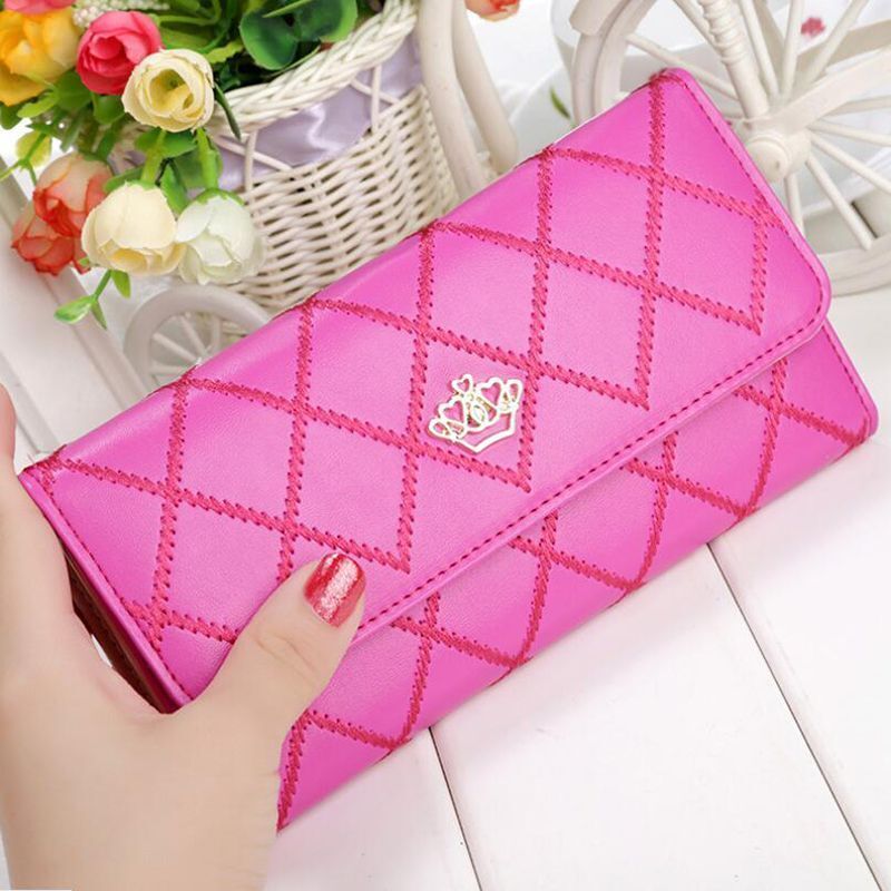 Wallets Purse Plaid Synthetic Leather Long Wallet Hasp Phone Money 19*10*3CM Bag