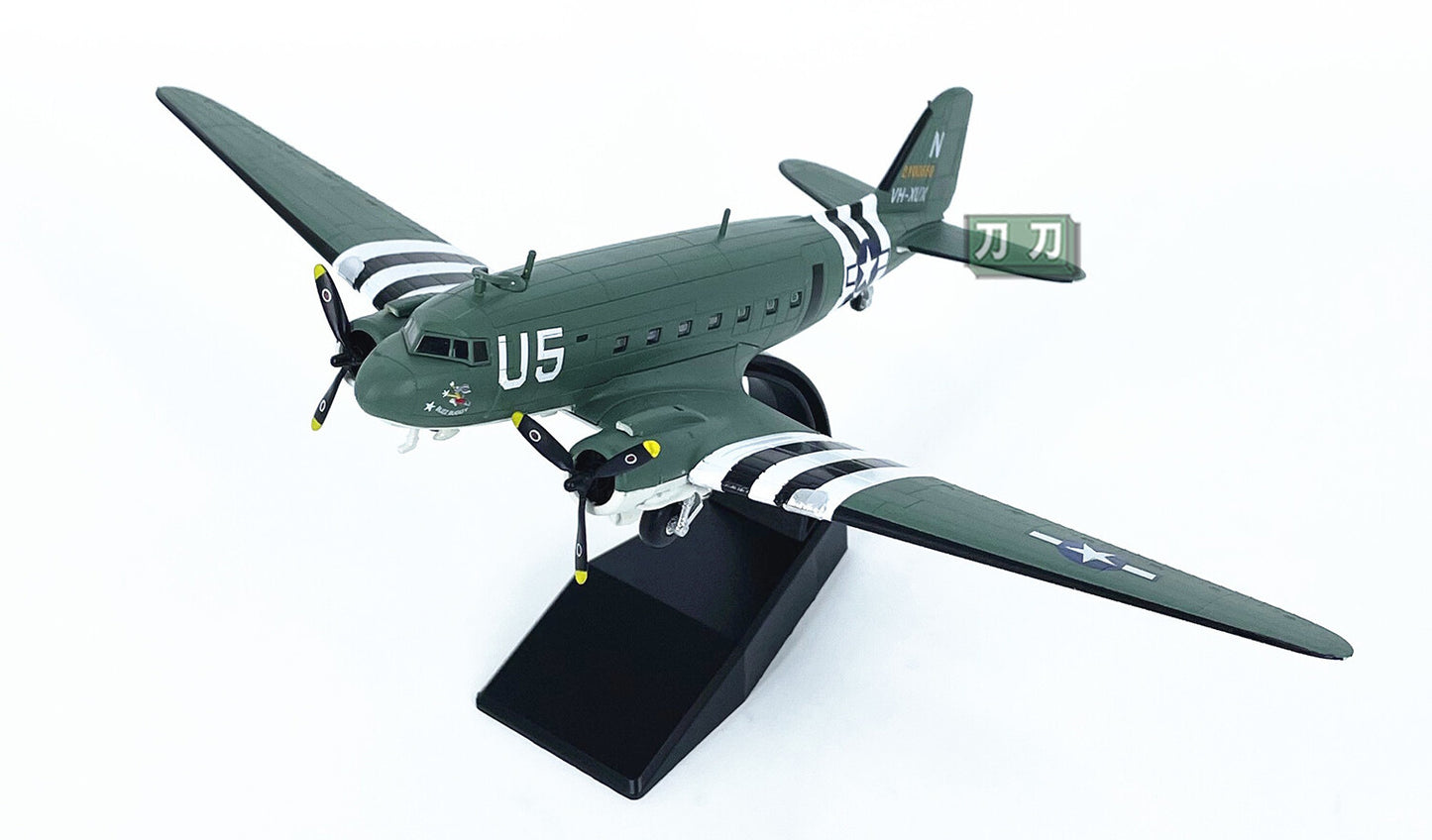 1:100 WLTK USA C-47 UH-XUX Airfreighter Plane Diecast Military Aircraft Model