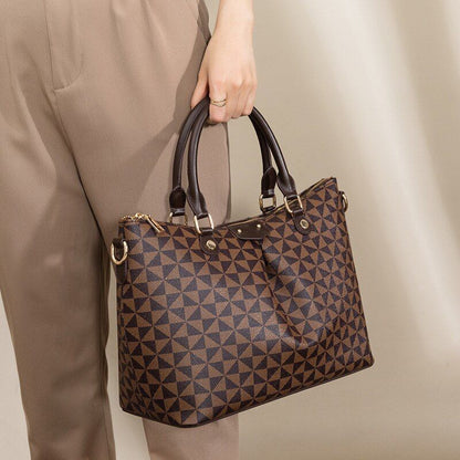 Large Handbag Women's Shoulder Bag Underarm Tote Purse Vintage Plaid Pouch 1 PC