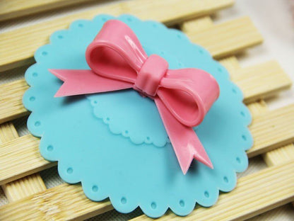 Silicone Cover Lids 10.5cm Anti-dust Coffee Tea Cup Covers Bowknot Suction Seal