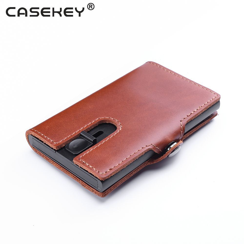 Carbon Fiber Slim Wallet Anti Rfid Credit Card Holders Case Leather Business 1PC