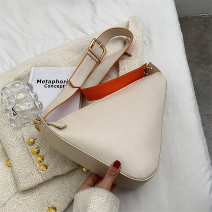 Triangular Shoulder Bag Tote Crossbody Purse Leather Messenger Bag 32*6*21.5 CM