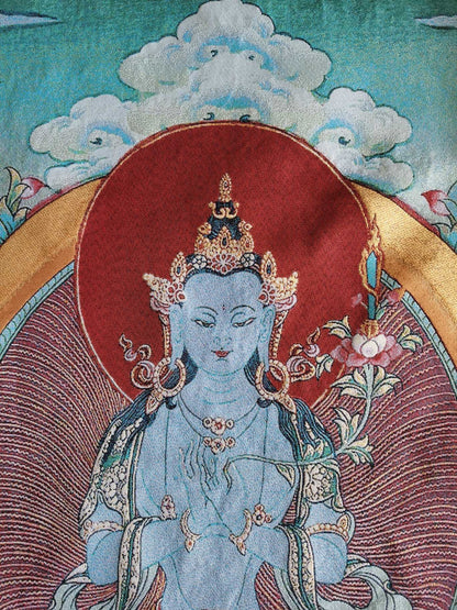 36"Tibet Tibetan Cloth Silk Buddhism Akasagarbha Bodhisattva Tangka ThangkaMural