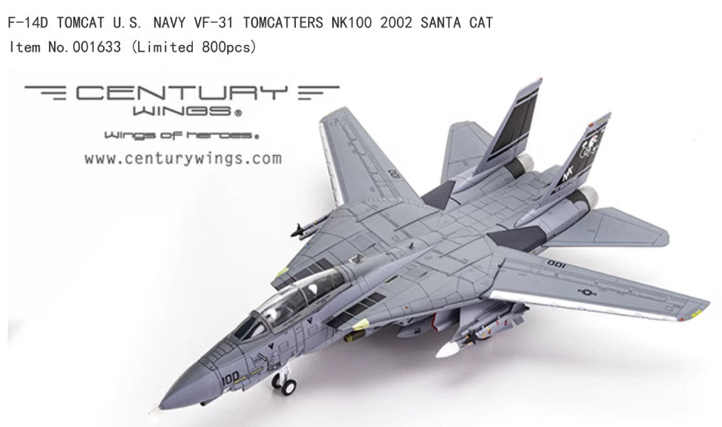 1:72 Century Wings F-14D TOMCAT U.S.NAVY VF-31 Fighter Diecast Aircraft Model
