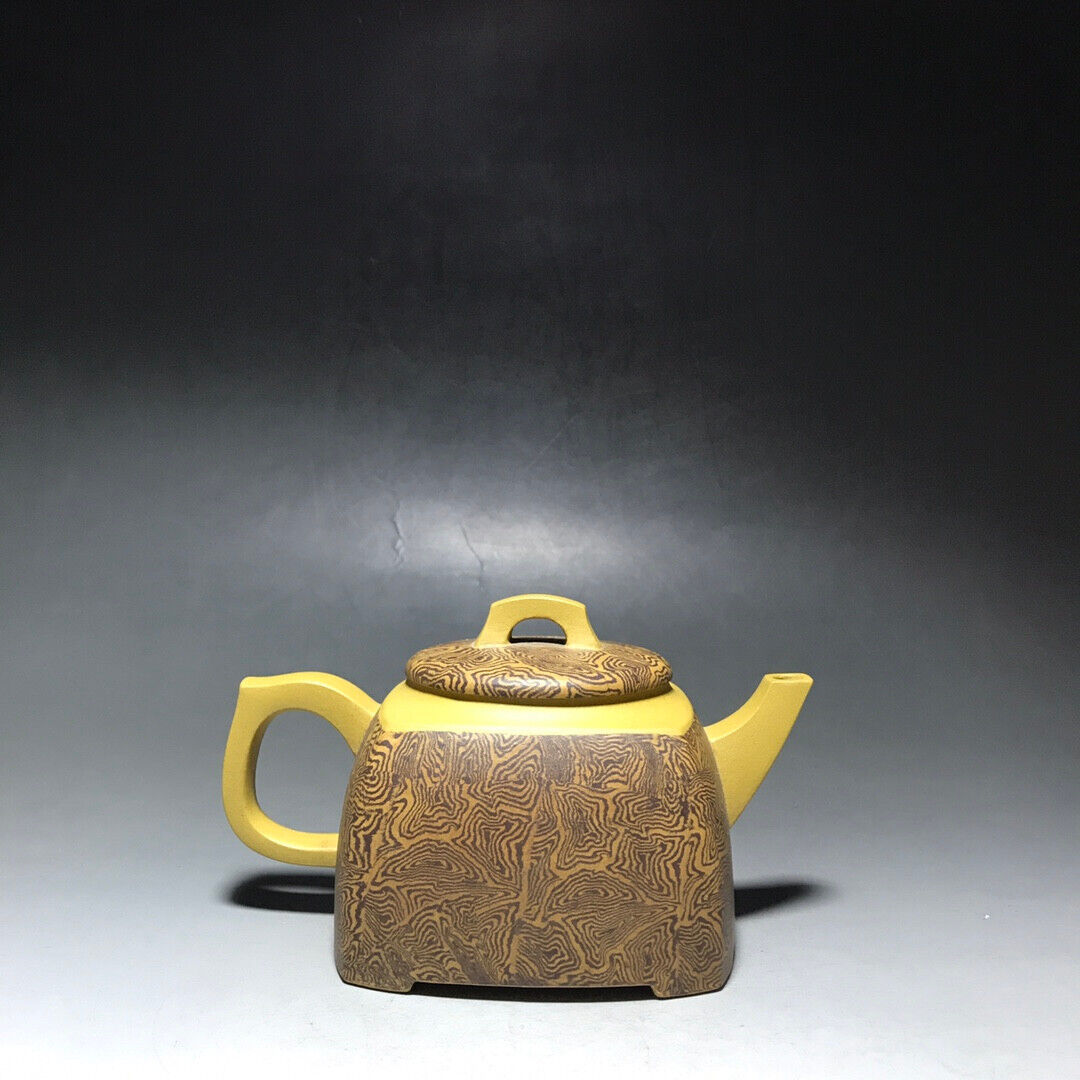 Chinese Yixing Zisha Clay Handmade Exquisite Teapot （四方胶泥 底款：王明洲）