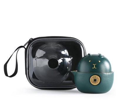 Creative Travel Tea Set Portable Bag Porcelain Tea Pot Matching Tea Cup In China