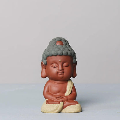 Buddha Purple Sands Tea Pet 11cm 4.4in Kung Fu Tea Table Decoration Tea Ceremony