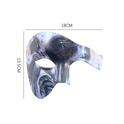 Marble & Galaxy Print Half Face Masquerade Mask for Halloween Party