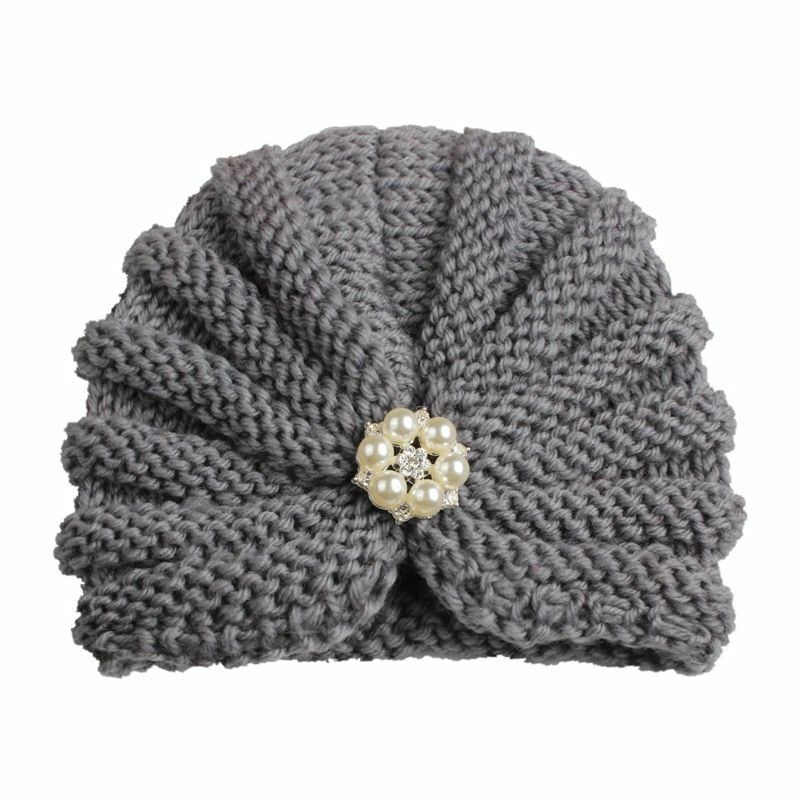 Baby Hat Knitted Winter Girls Bonnet Beanie Turban Newborn Cap Boys Accessories