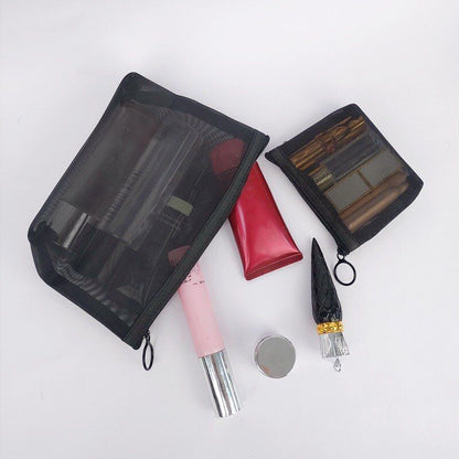 Transparent Mesh Makeup Case Organizer Storage Pouch Casual Zipper Cosmetic Bag